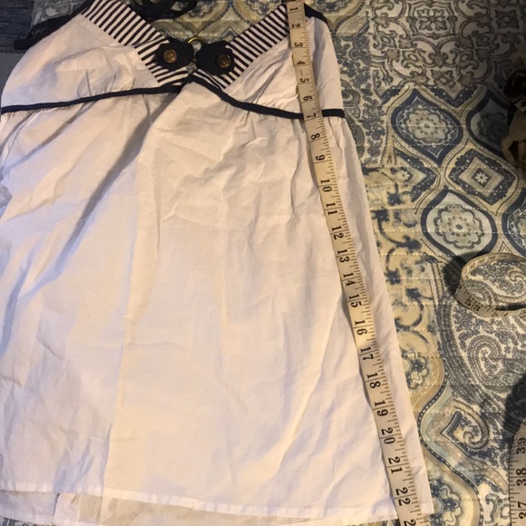 White & Navy spaghetti strap, halter, cotton top. Size Large. NWT - Picture 10 of 10